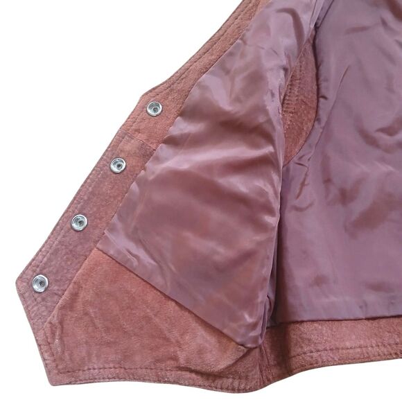 Vintage Suede Leather Vest Valerie Richards V-neck Button Two Pockets Western M - Picture 3 of 13